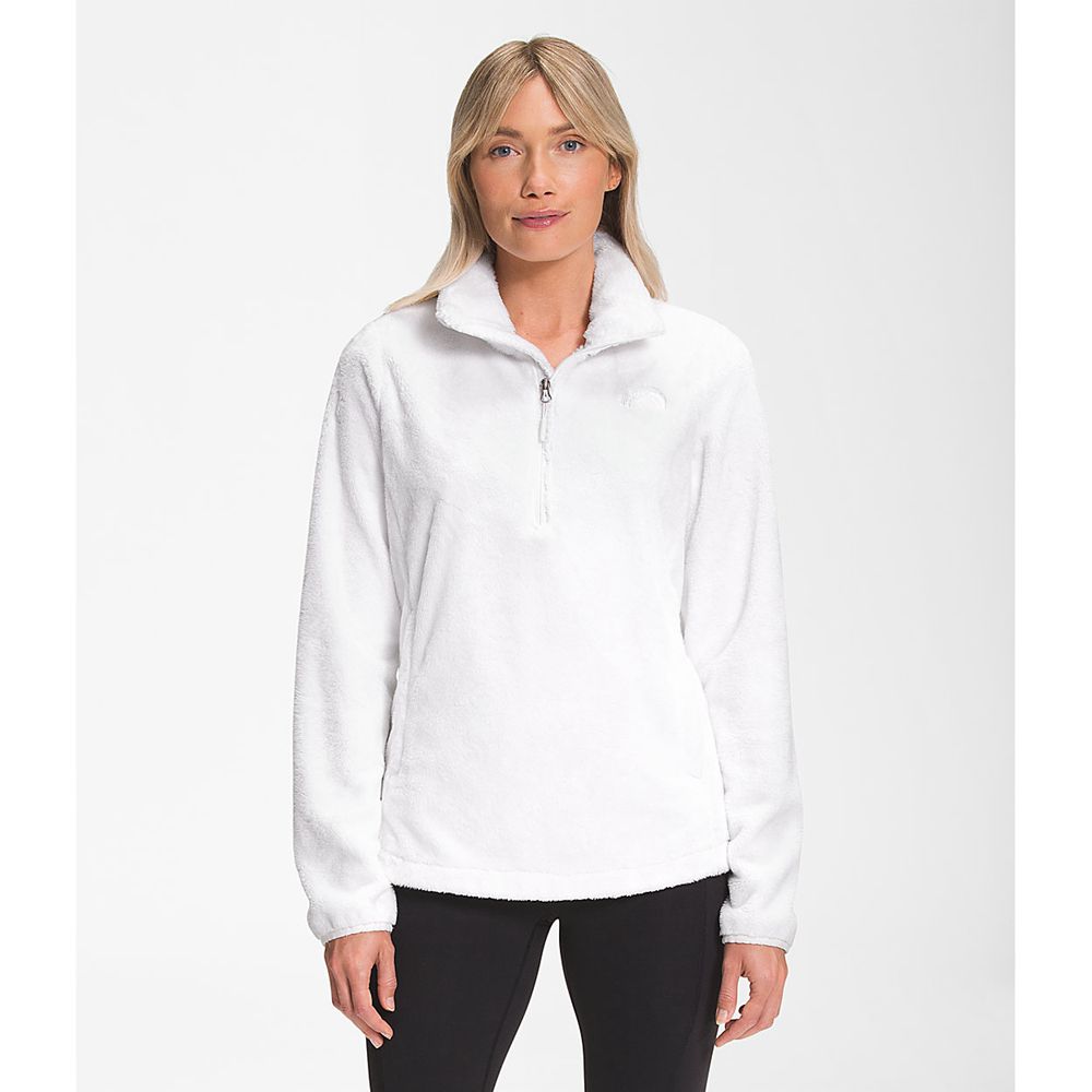 The North Face Pullover Womens Australia - The North Face Osito ¼ Zip White Snow (ZSP-390546)